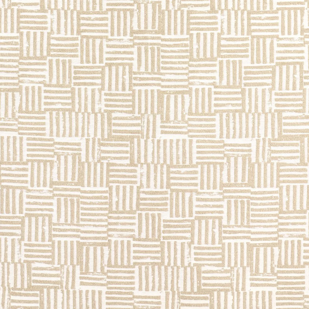 Schumacher 83821 Patchwork Sand fabric swatch