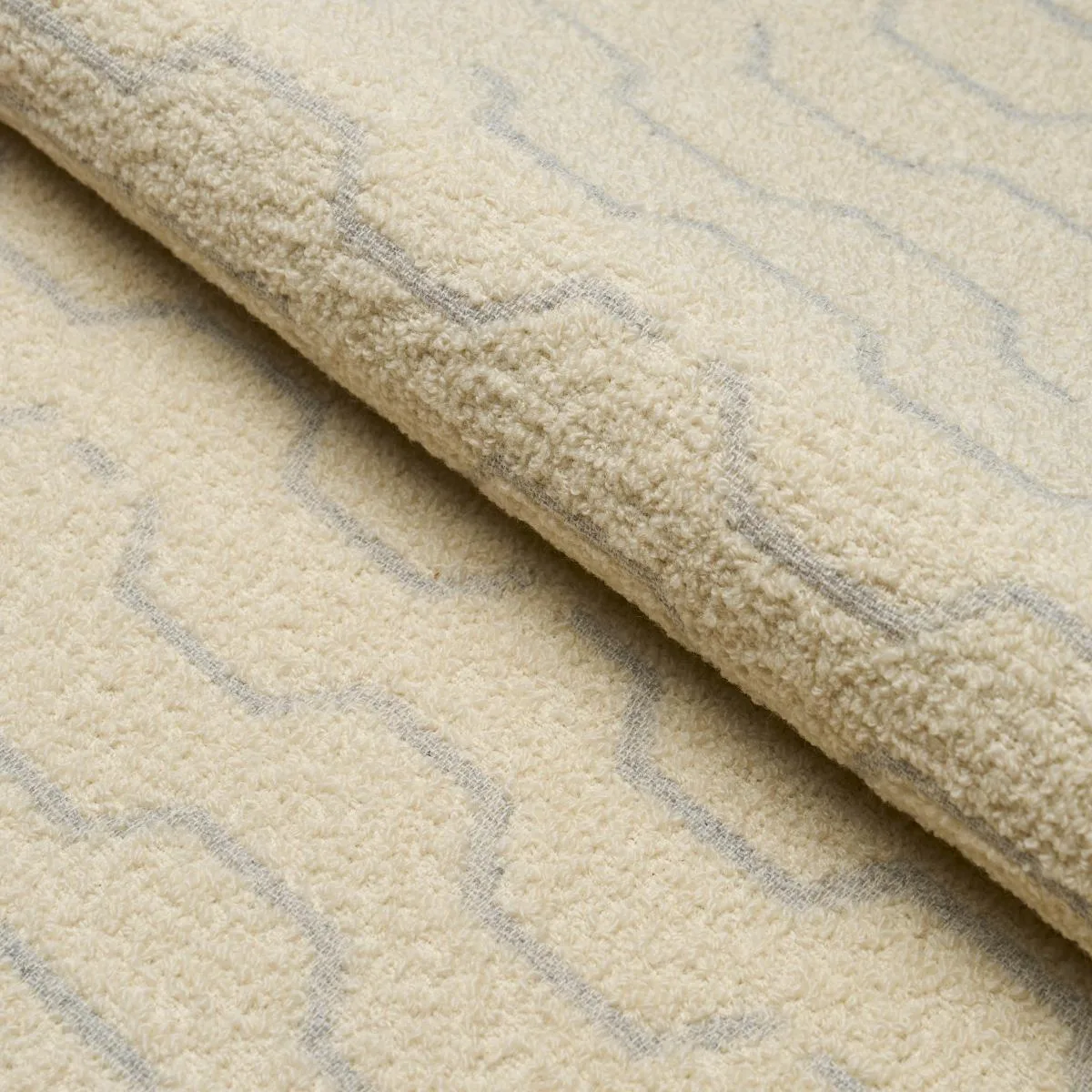Schumacher 83932 Patek Wool Bouclé Ivory fabric swatch