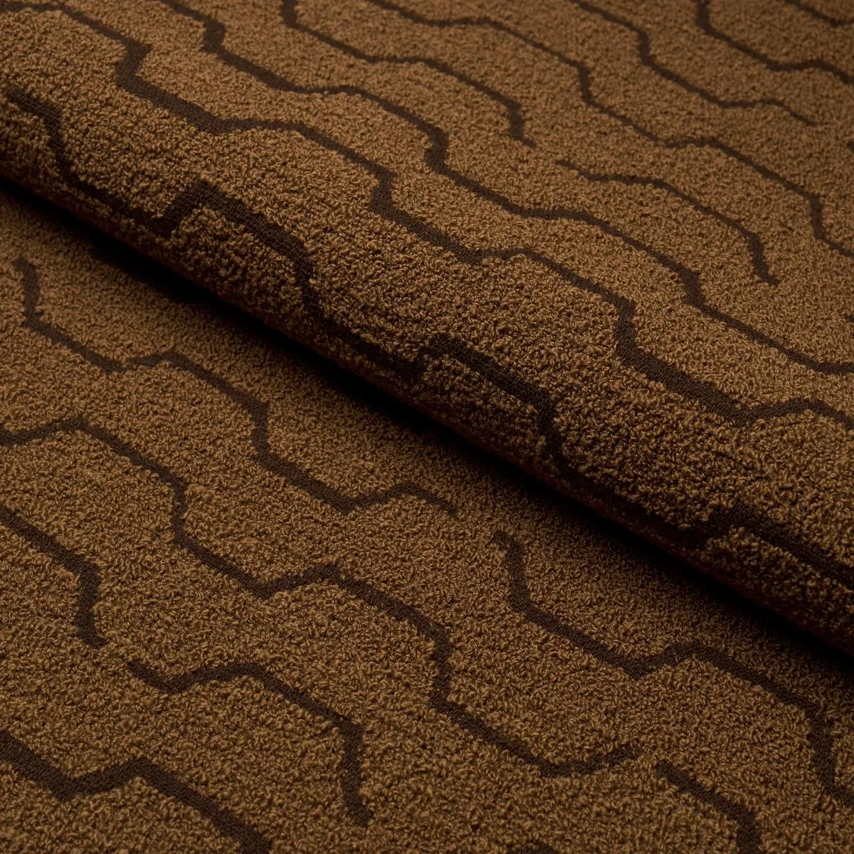 Schumacher 83930 Patek Wool Bouclé Umber fabric swatch