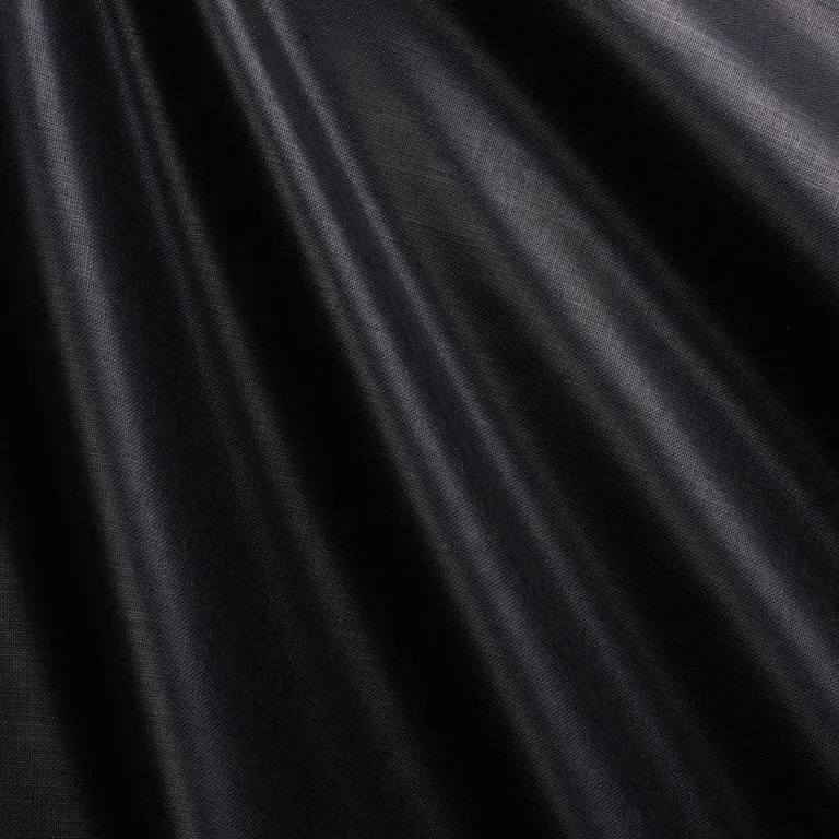 Schumacher 85275 Patent Linen Black fabric swatch