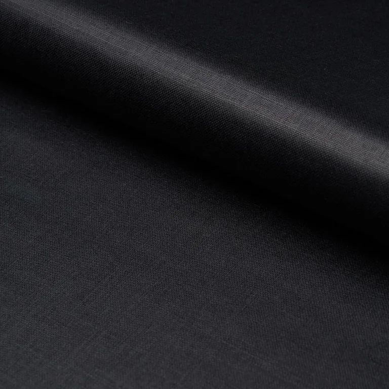 Schumacher 85275 Patent Linen Black fabric swatch