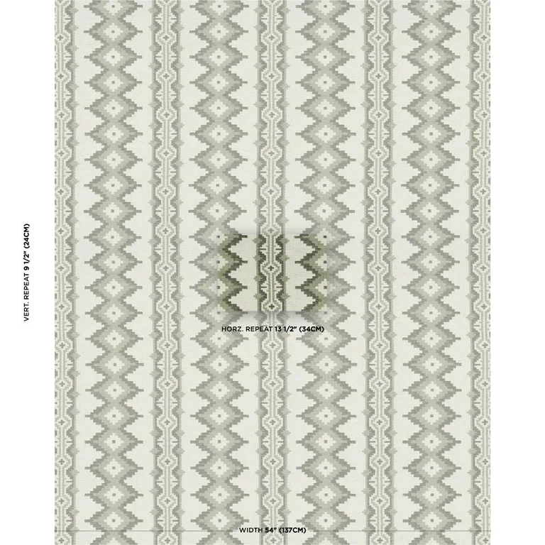 Schumacher 87000 Pathway Green fabric swatch