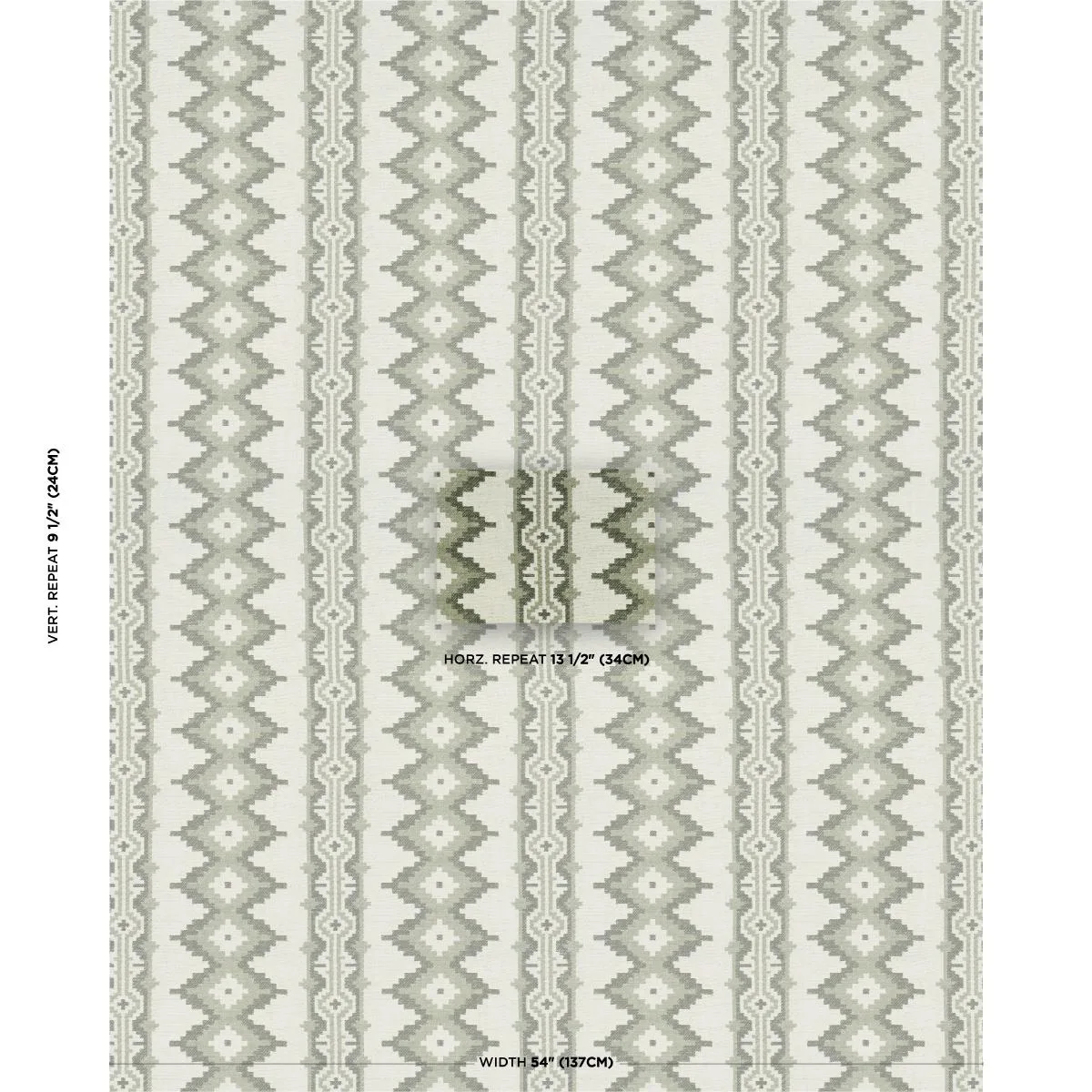 Schumacher 87000 Pathway Green fabric swatch