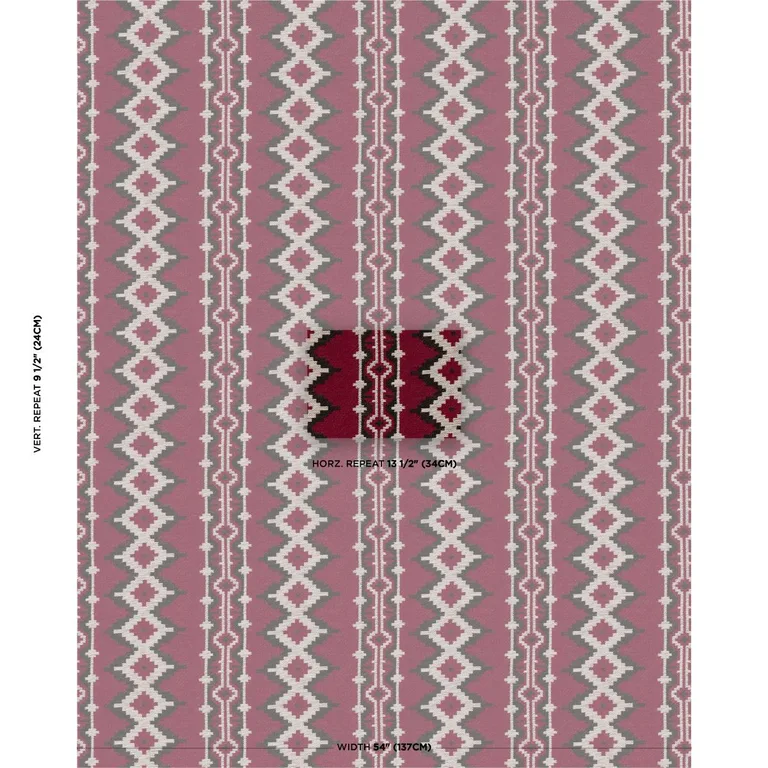 Schumacher 87001 Pathway Red fabric swatch