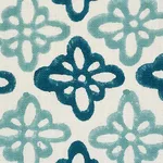 Schumacher 179301 Pattee Hand Block Print Blue fabric swatch