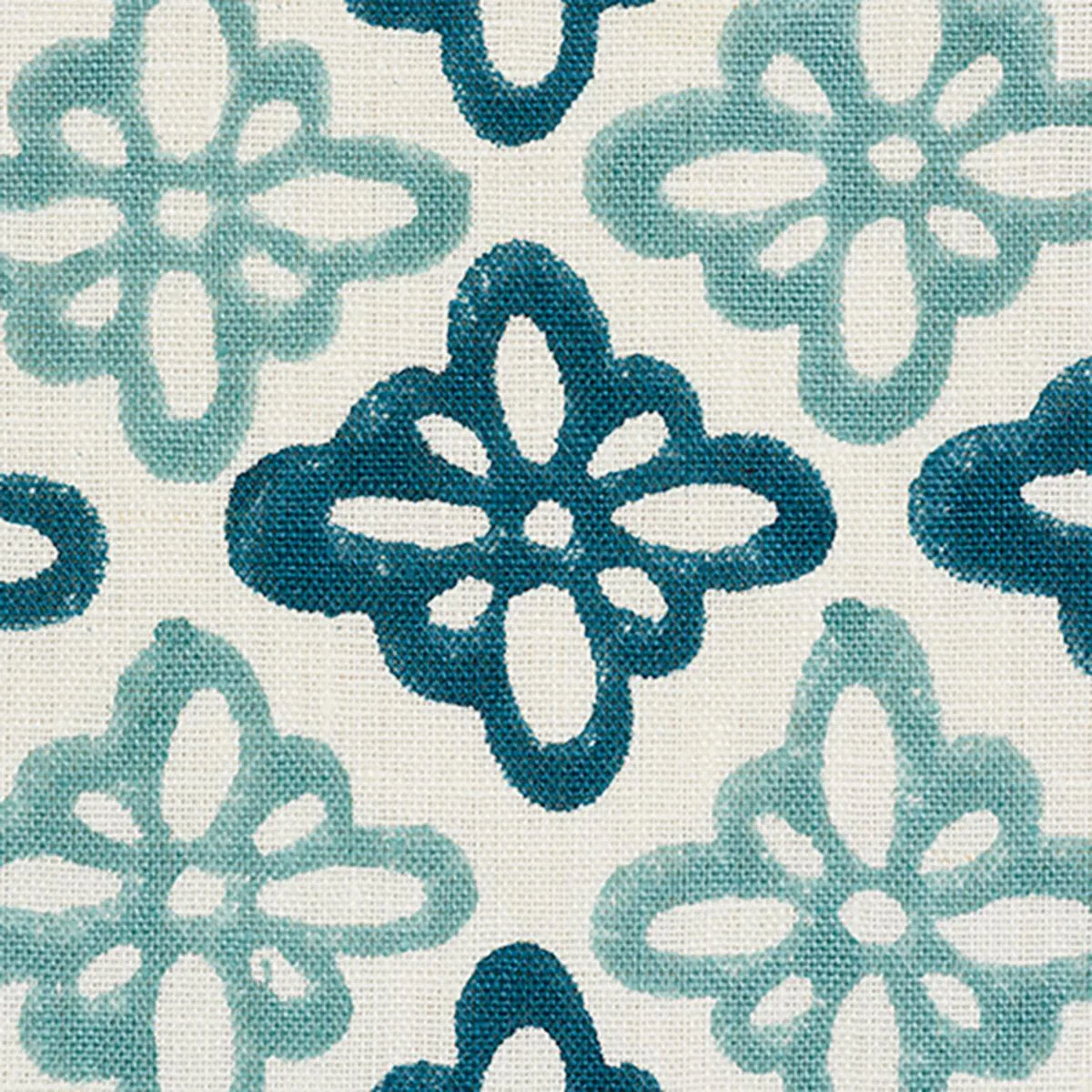 Schumacher 179301 Pattee Hand Block Print Blue fabric swatch
