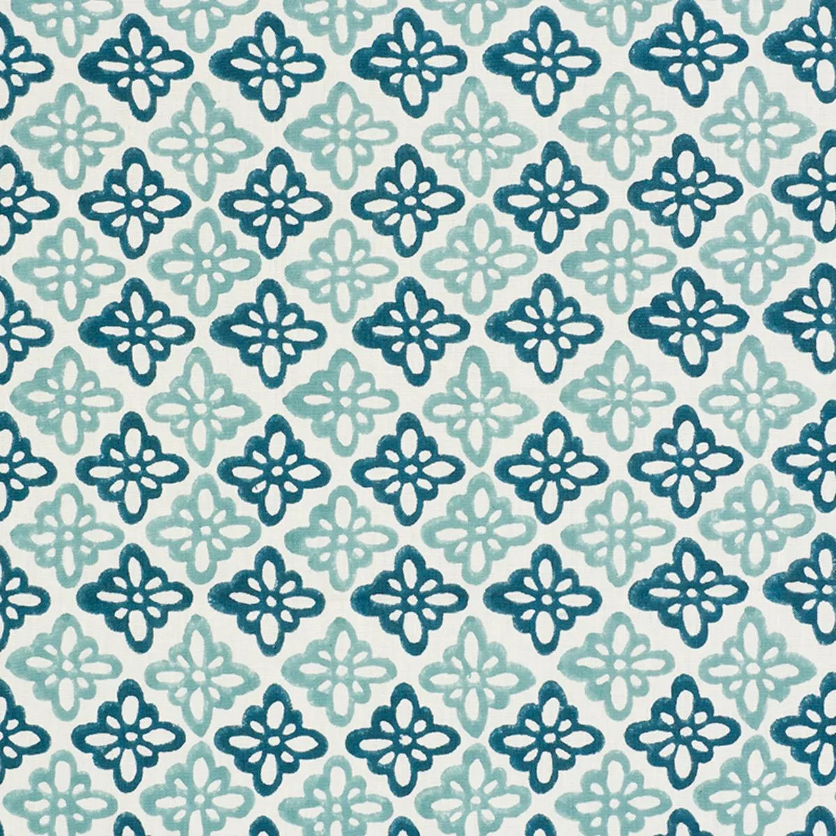 Schumacher 179301 Pattee Hand Block Print Blue fabric swatch
