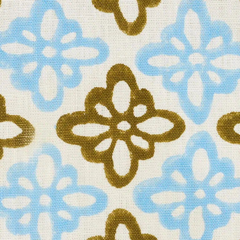 Schumacher 179302 Pattee Hand Block Print Khaki fabric swatch