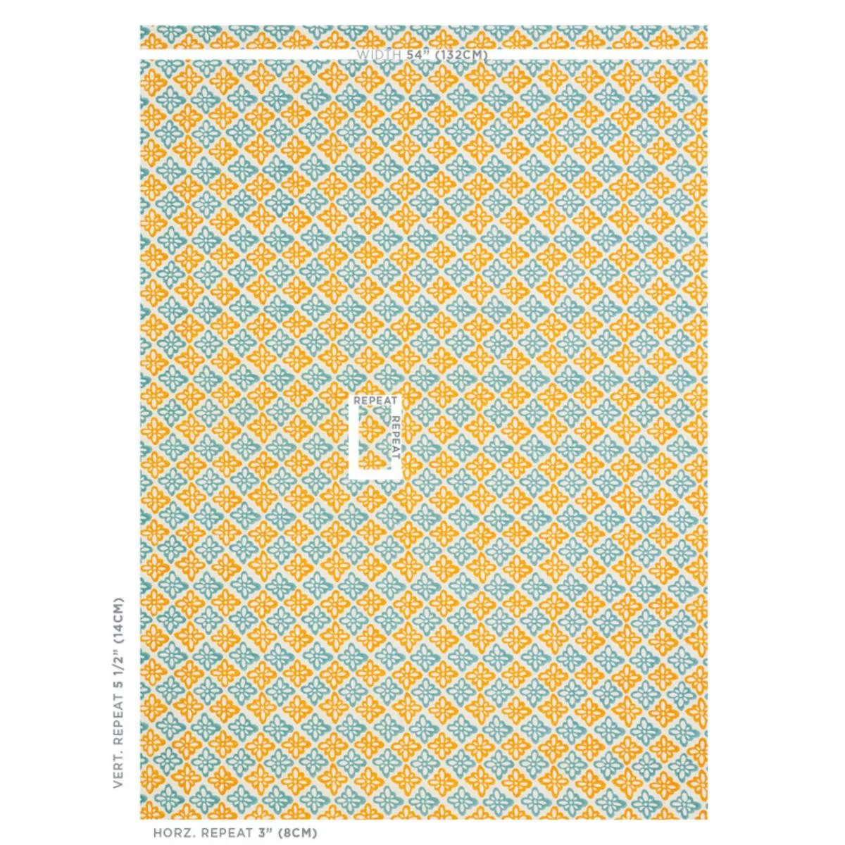 Schumacher 179303 Pattee Hand Block Print Turmeric fabric swatch