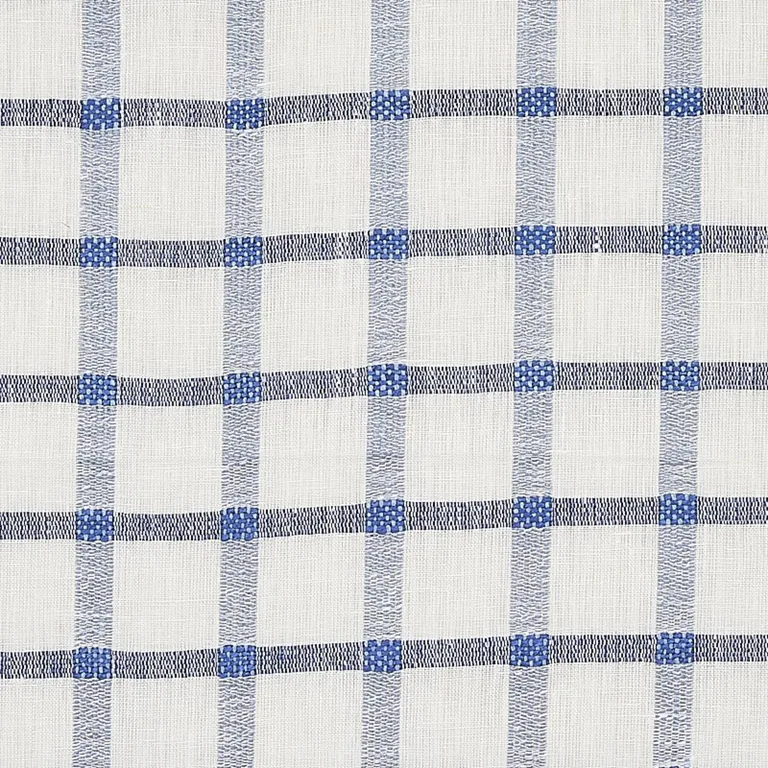 Schumacher 72075 Pauline Check Casement Blue fabric swatch