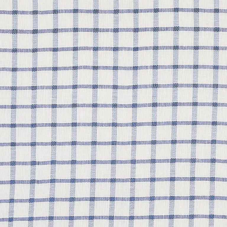 Schumacher 72075 Pauline Check Casement Blue fabric swatch