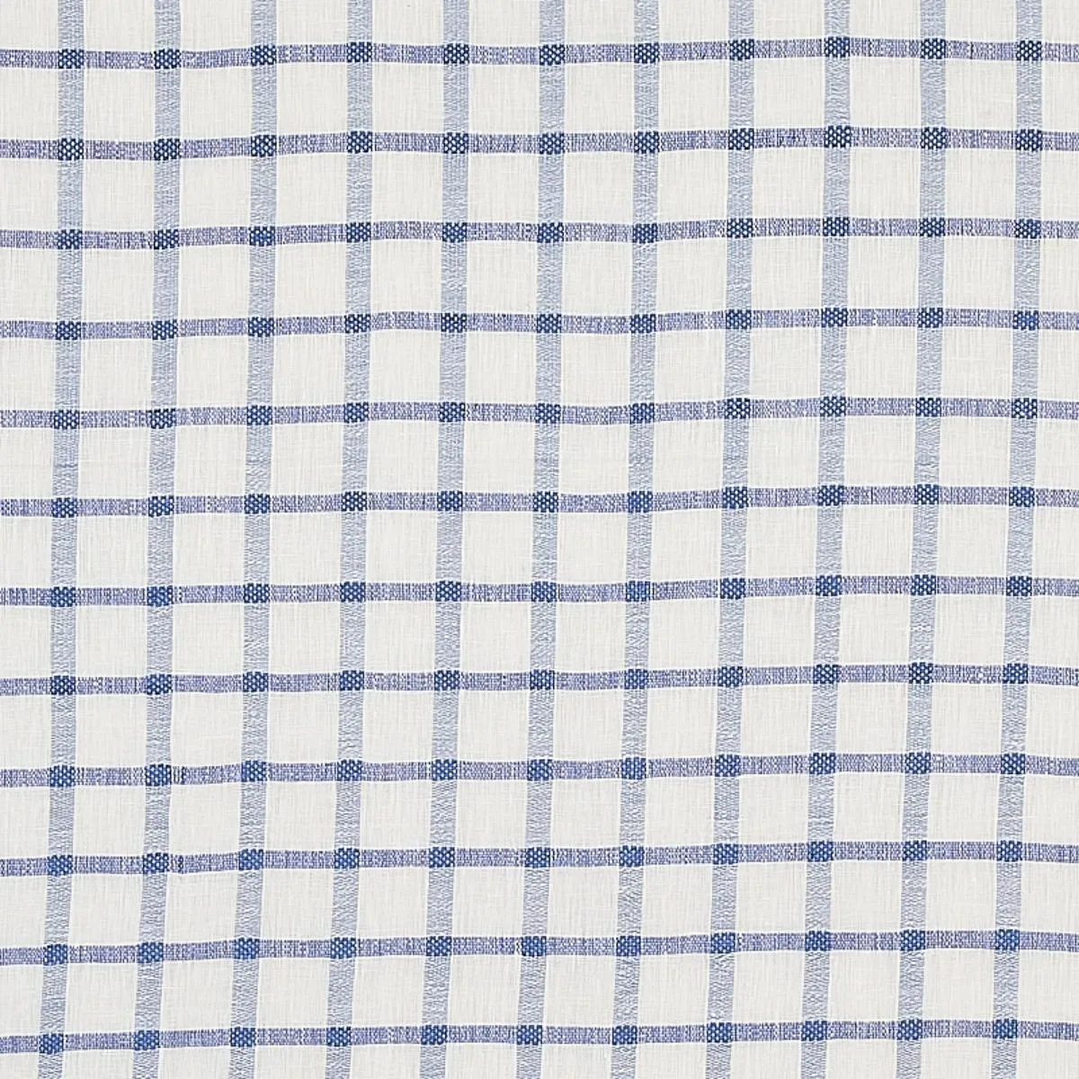 Schumacher 72075 Pauline Check Casement Blue fabric swatch