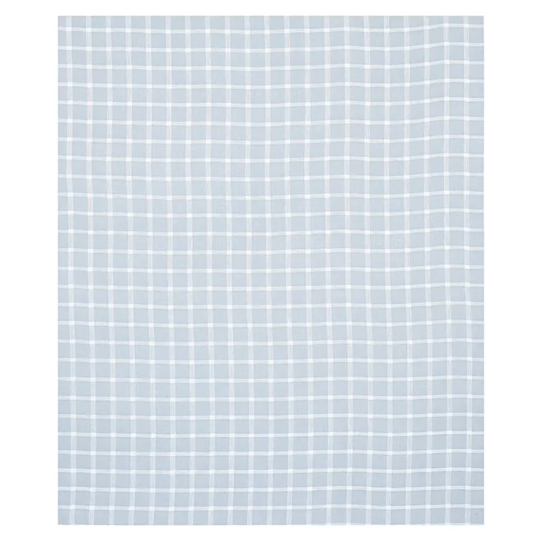 Schumacher 72074 Pauline Check Casement Chambray fabric swatch