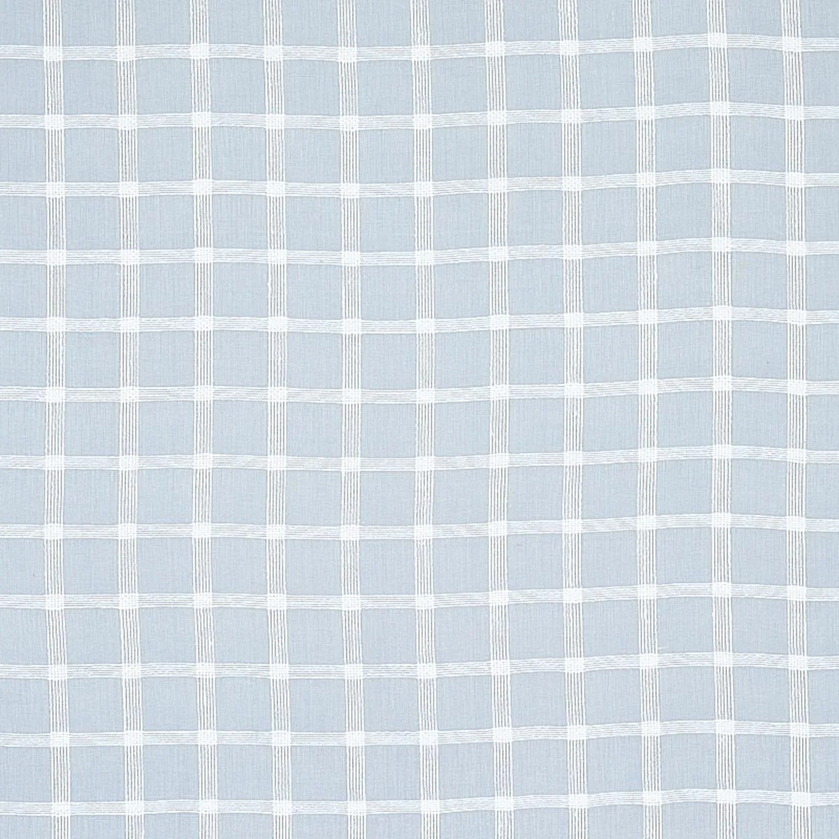 Schumacher 72074 Pauline Check Casement Chambray fabric swatch