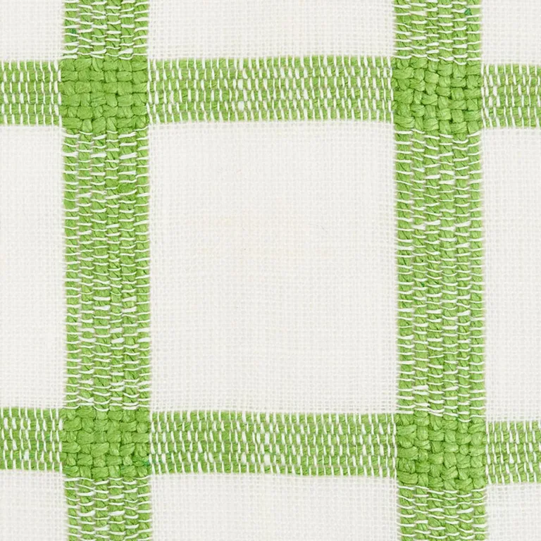 Schumacher 72071 Pauline Check Casement Leaf fabric swatch