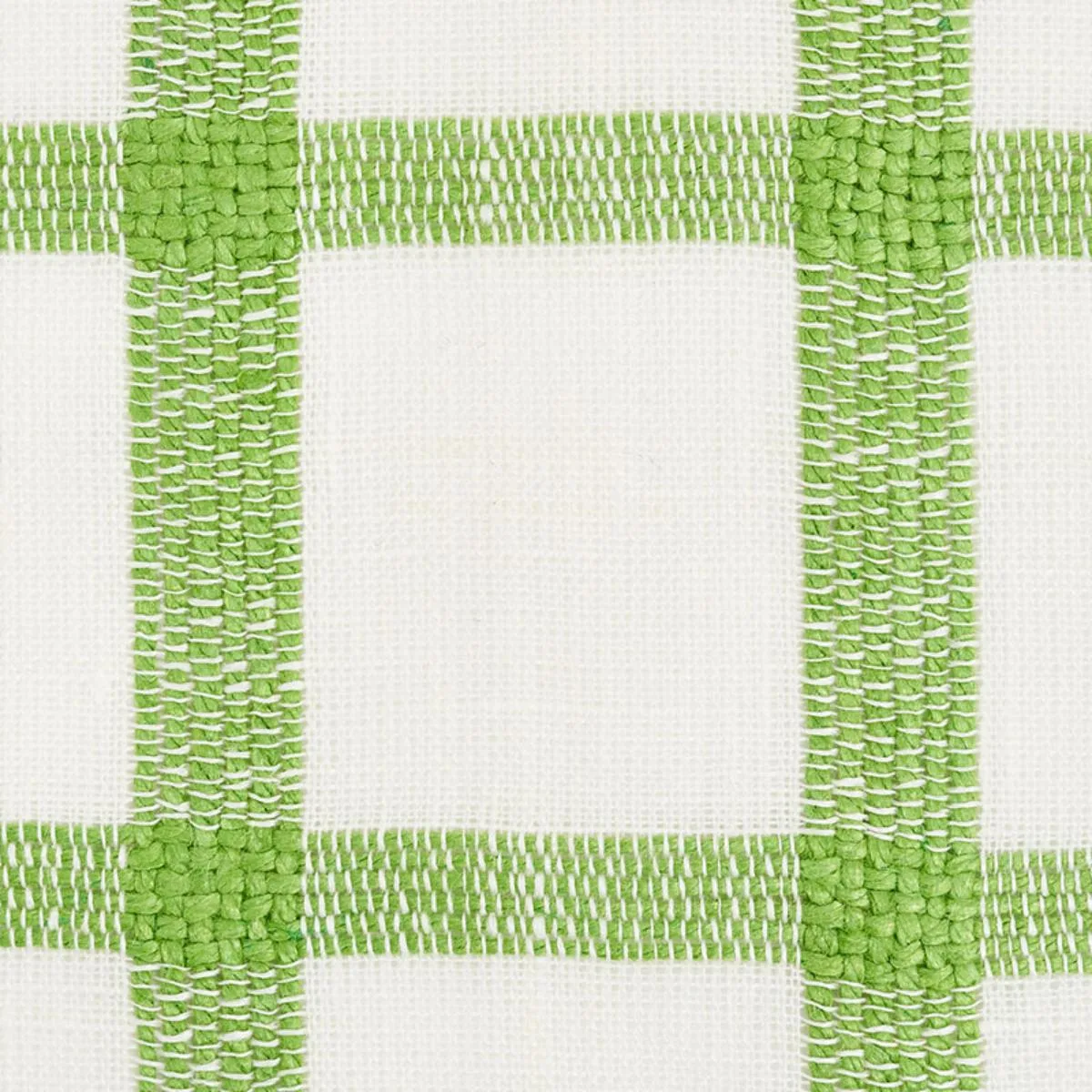 Schumacher 72071 Pauline Check Casement Leaf fabric swatch