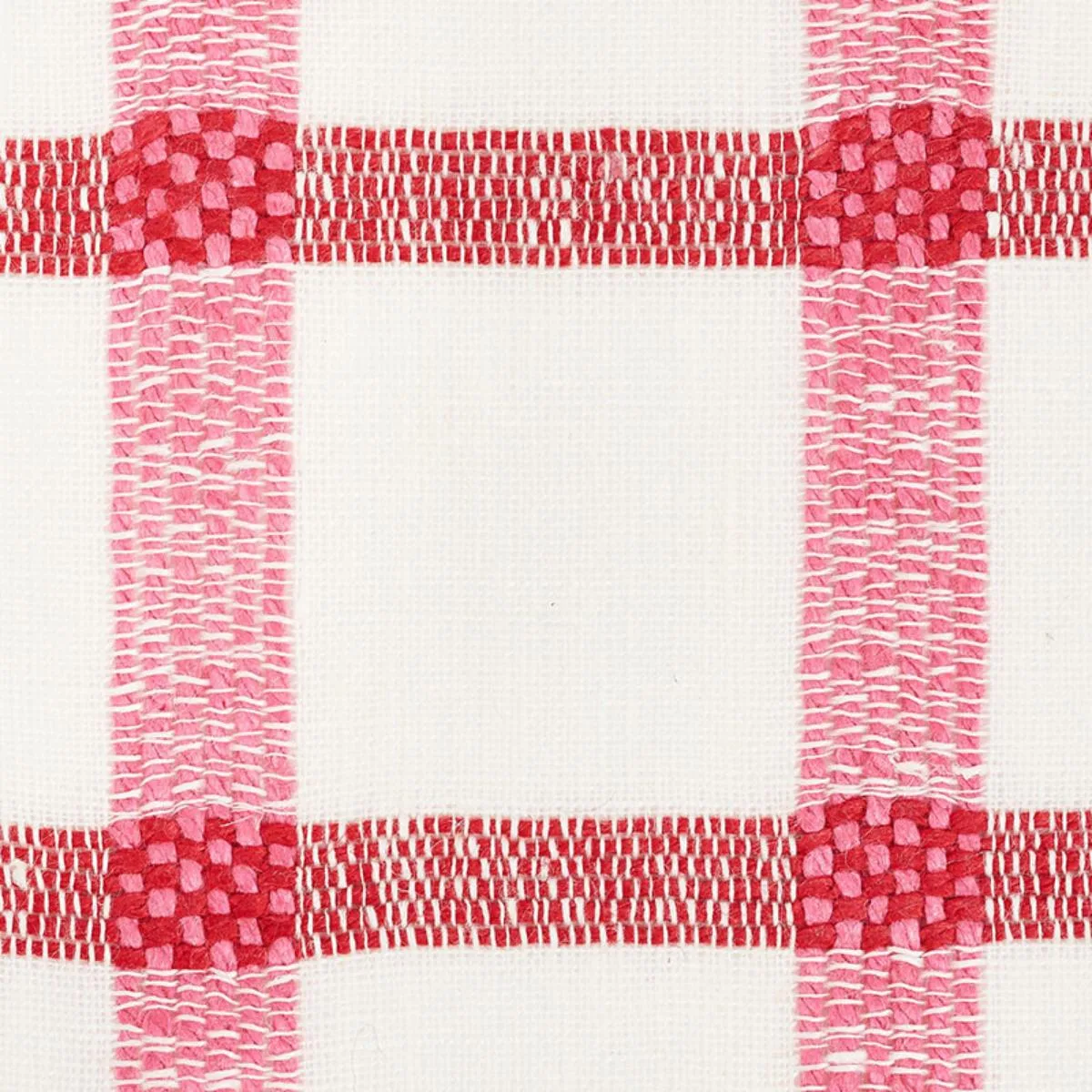 Schumacher 72072 Pauline Check Casement Rose fabric swatch