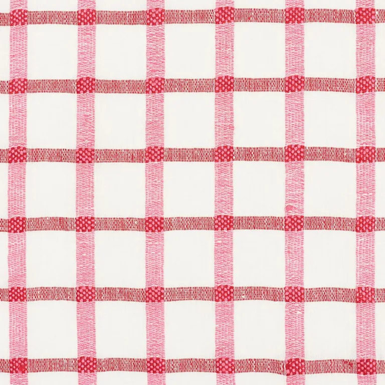 Schumacher 72072 Pauline Check Casement Rose fabric swatch