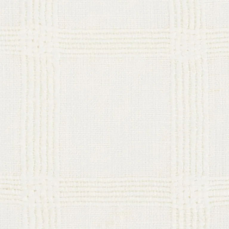 Schumacher 72073 Pauline Check Casement Whitework fabric swatch