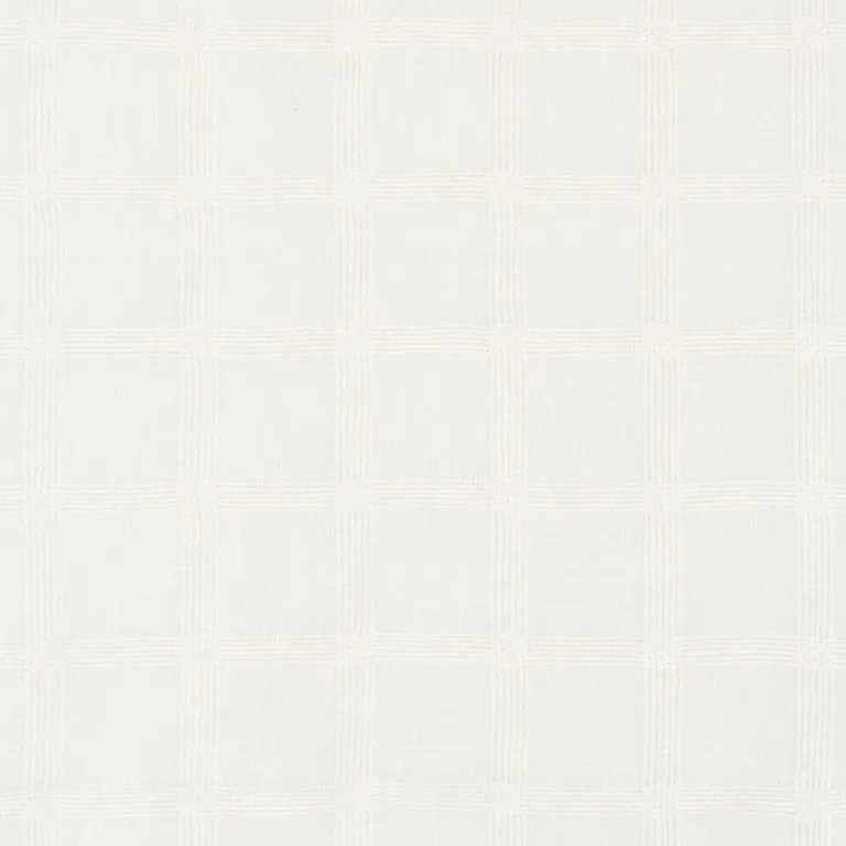 Schumacher 72073 Pauline Check Casement Whitework fabric swatch