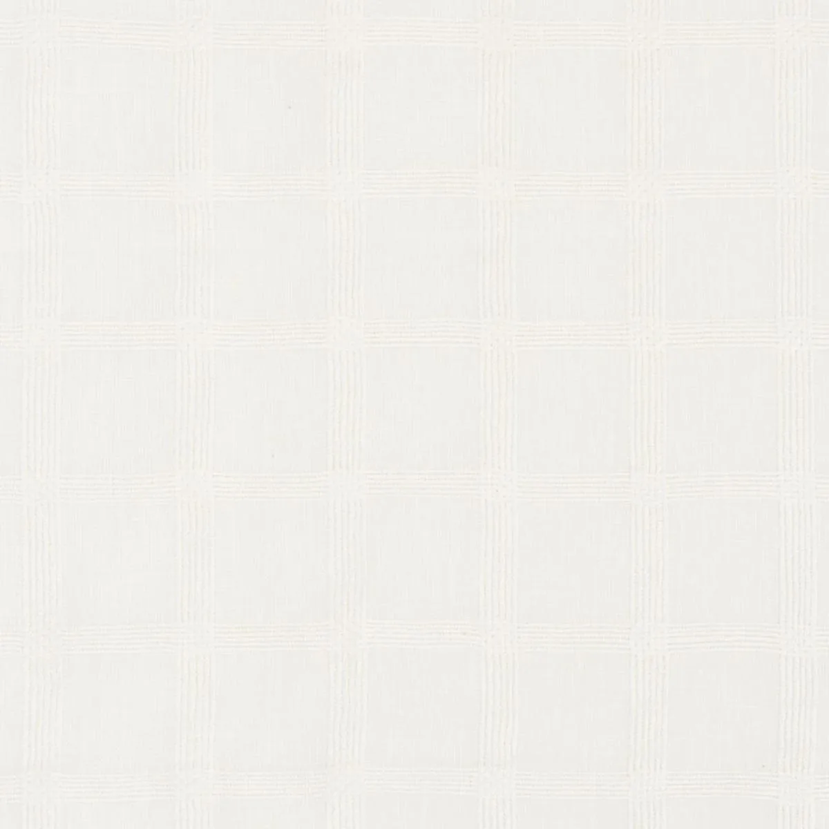 Schumacher 72073 Pauline Check Casement Whitework fabric swatch