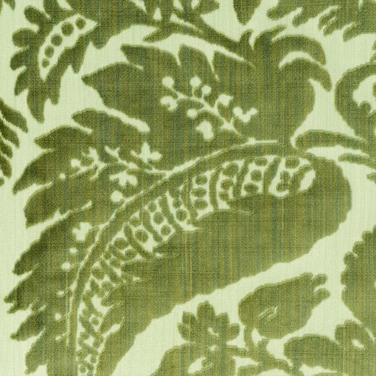 Schumacher 73980 Pavia Silk Velvet Olivine fabric swatch
