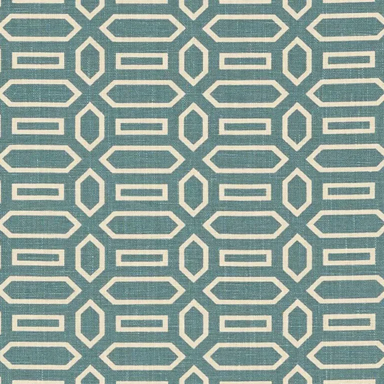 Schumacher 176145 Pavilion Peacock Blue fabric swatch