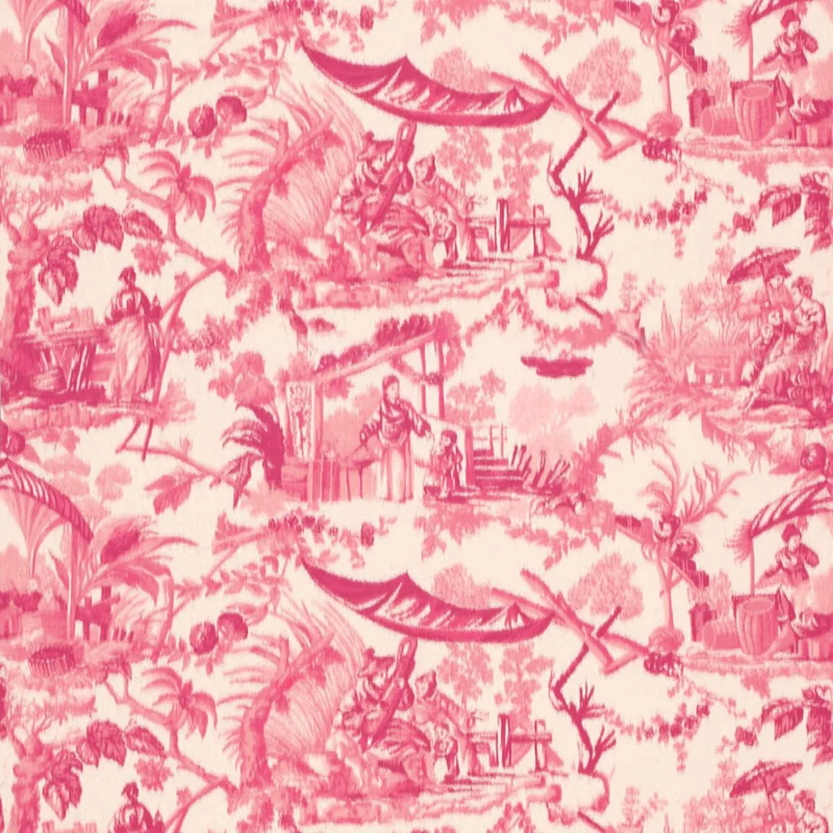 Schumacher 175100 Pavillon Chinois Peony fabric swatch
