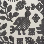 Schumacher 72970 Pavone Velvet Carbon fabric swatch