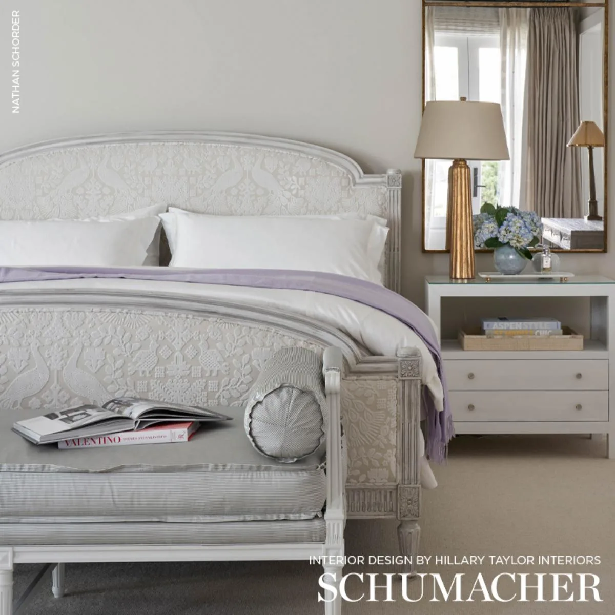 Schumacher 72971 Pavone Velvet Opal fabric swatch