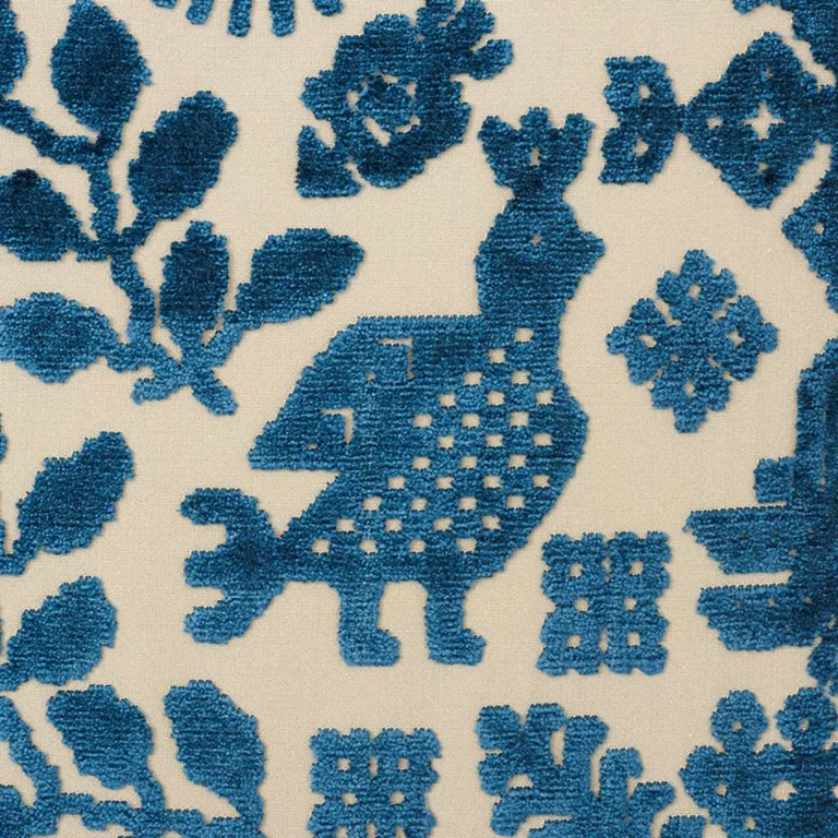 Schumacher 72973 Pavone Velvet Peacock fabric swatch