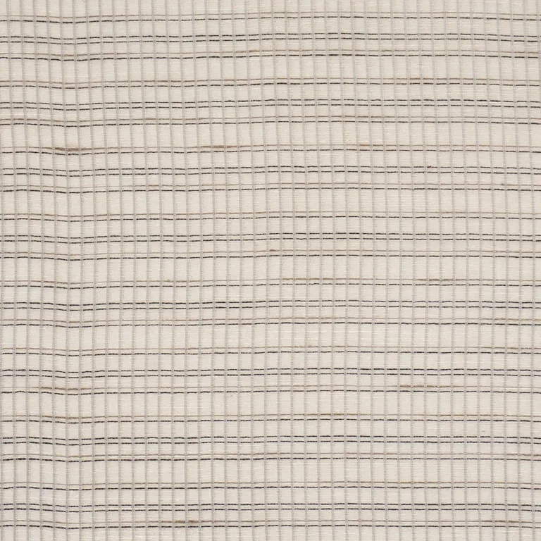 Schumacher 86050 Payton Linen Sheer Grid Black & White fabric swatch