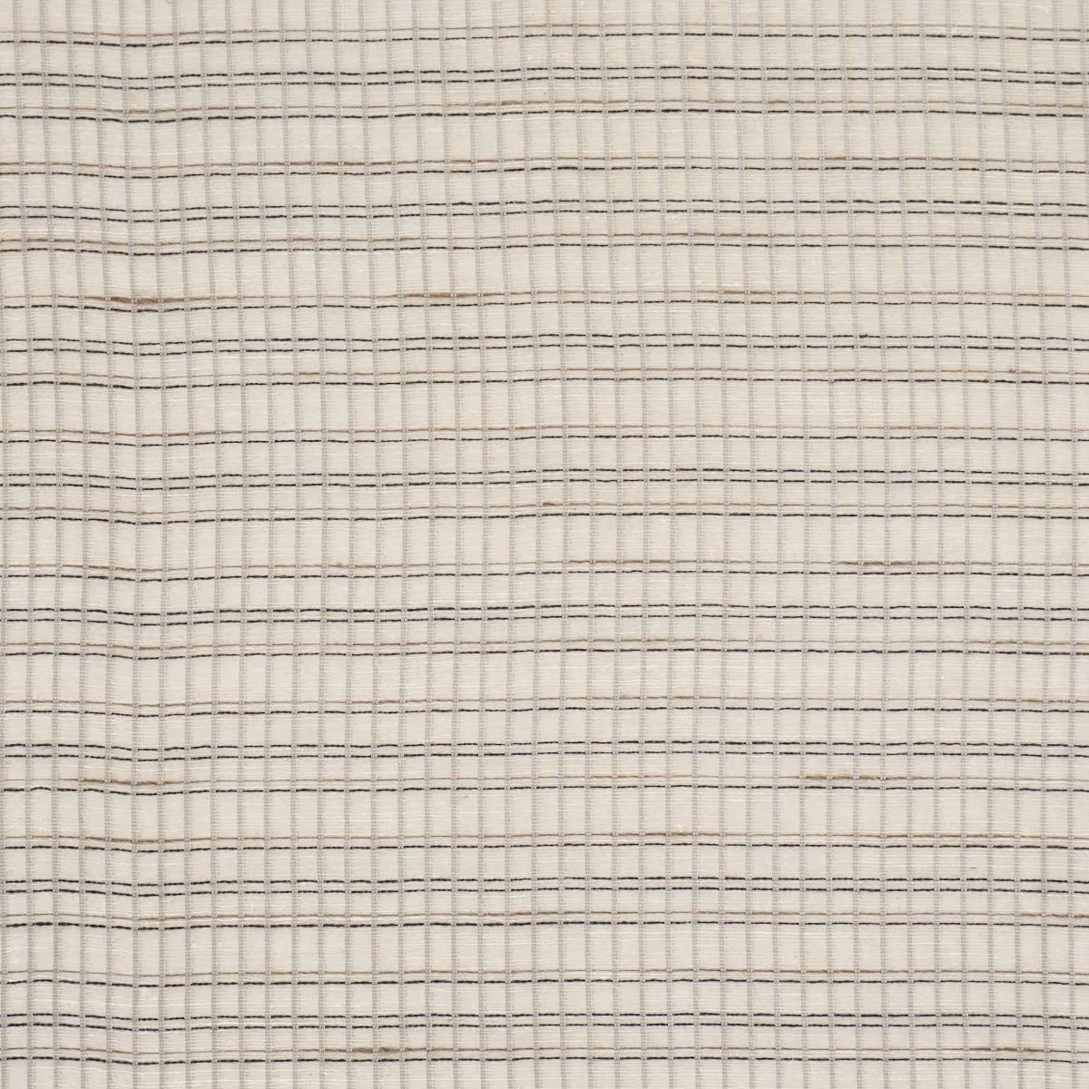 Schumacher 86050 Payton Linen Sheer Grid Black & White fabric swatch