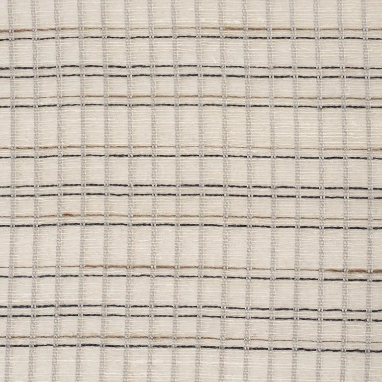 Schumacher 86050 Payton Linen Sheer Grid Black & White fabric swatch