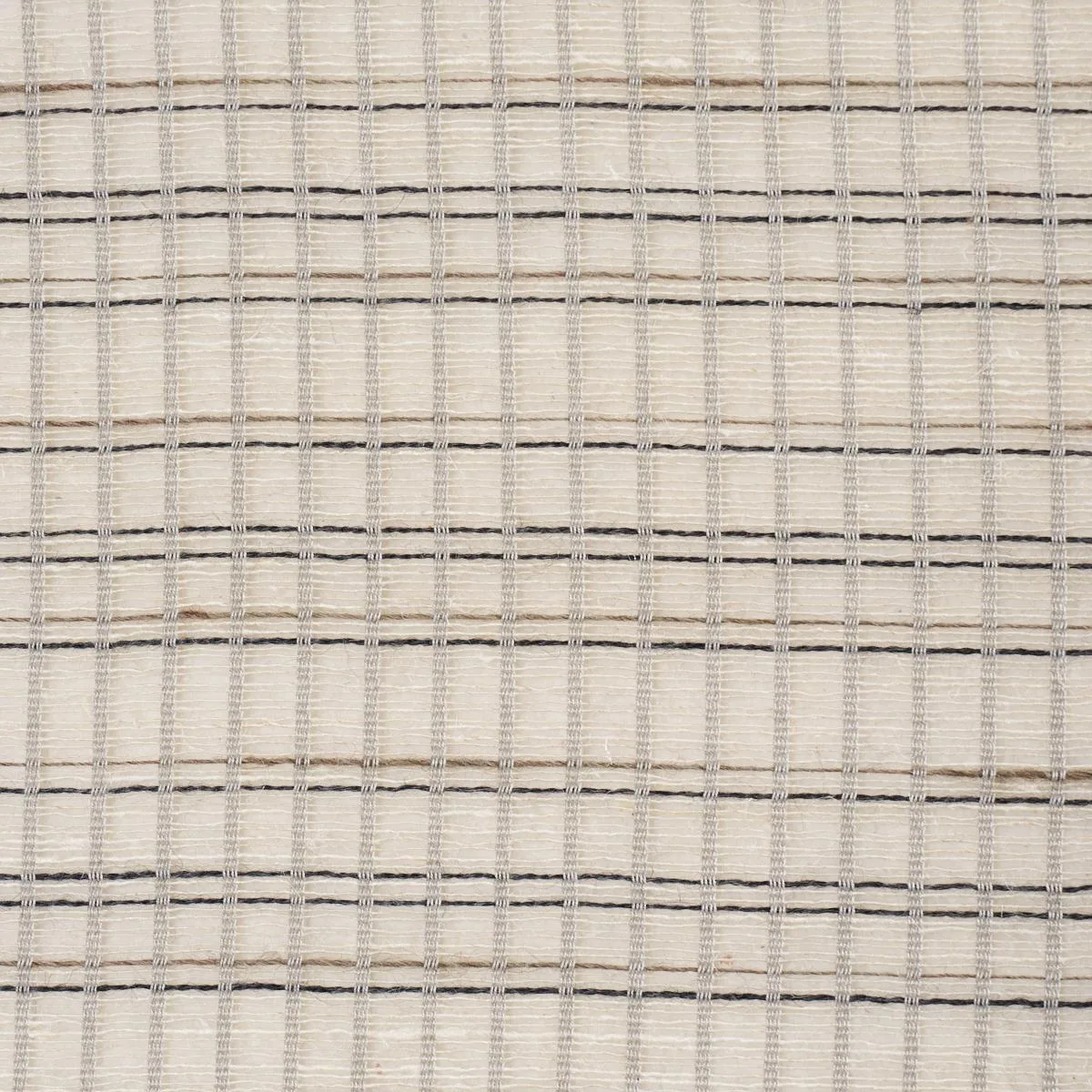 Schumacher 86050 Payton Linen Sheer Grid Black & White fabric swatch