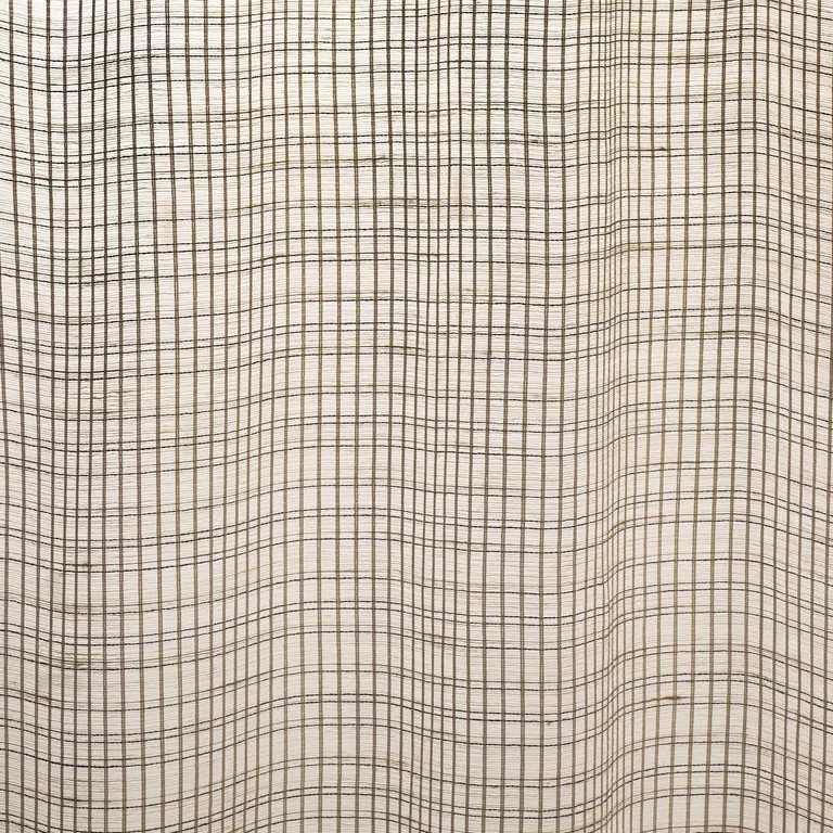 Schumacher 86050 Payton Linen Sheer Grid Black & White fabric swatch