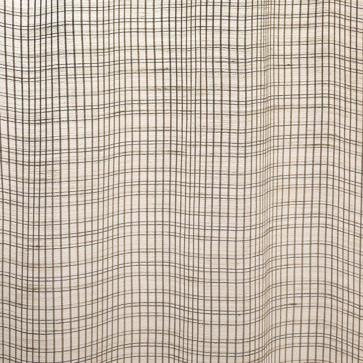 Schumacher 86050 Payton Linen Sheer Grid Black & White fabric swatch