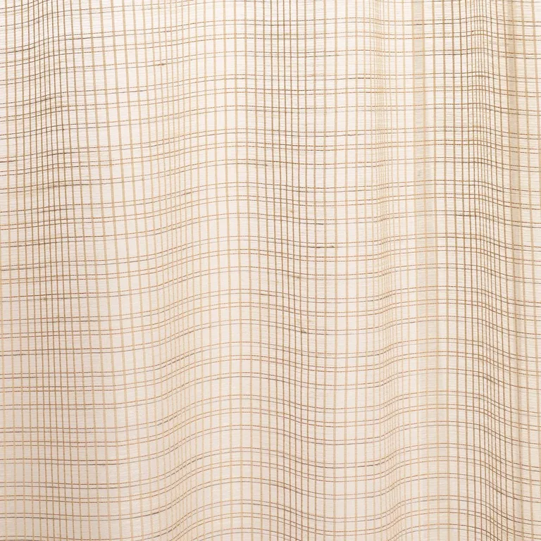 Schumacher 86051 Payton Linen Sheer Grid Natural fabric swatch