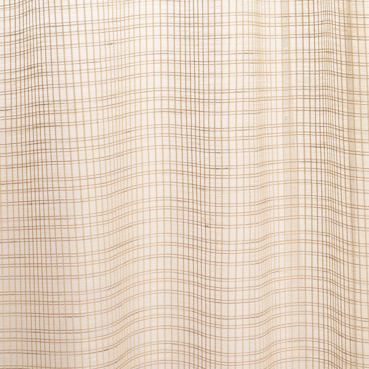 Schumacher 86051 Payton Linen Sheer Grid Natural fabric swatch