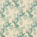 Schumacher 175913 Peacock Cream fabric swatch