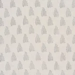 Schumacher 181830 Peacock Linen Hand Blocked Print Navy & Flax fabric swatch