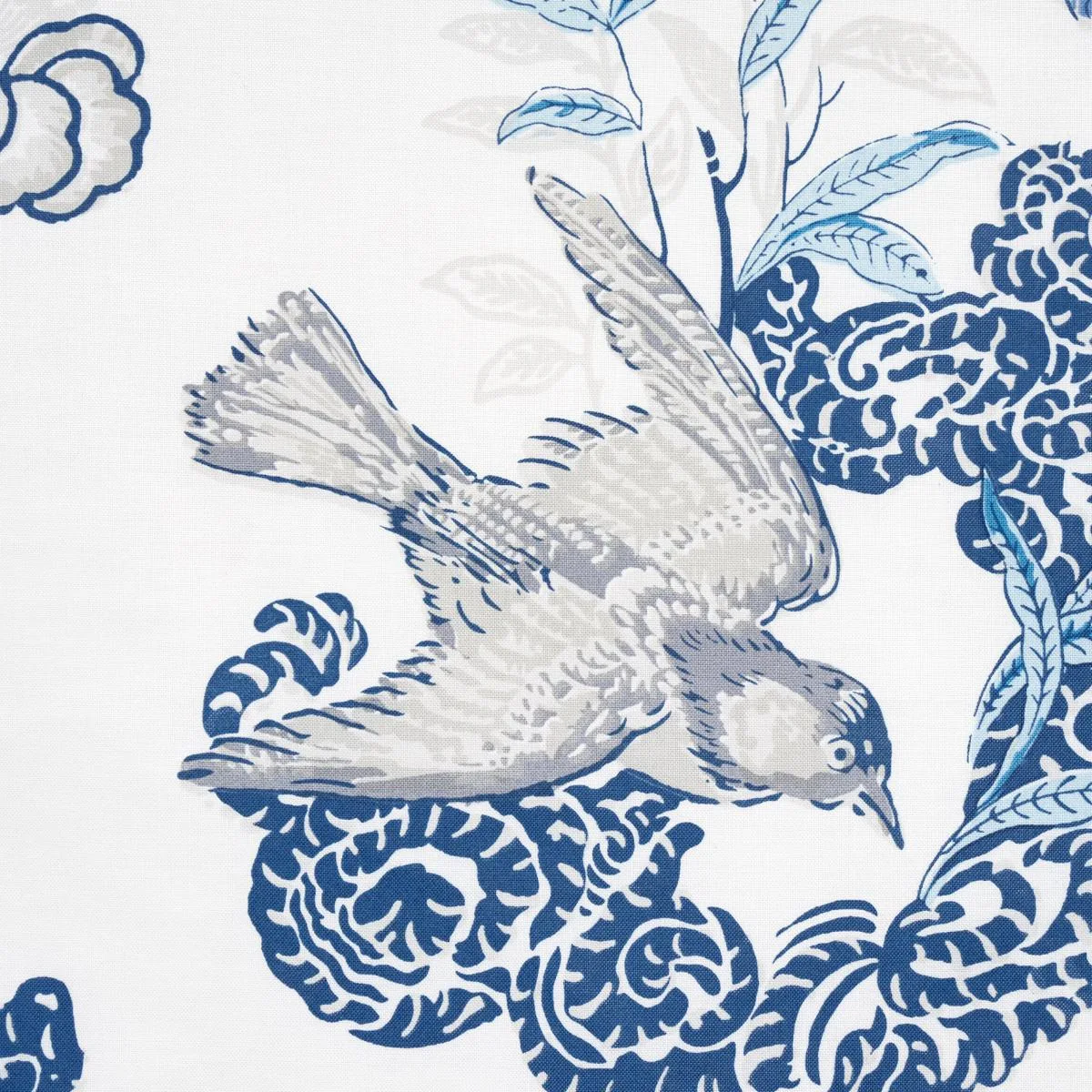 Schumacher 175915 Peacock Porcelain fabric swatch
