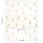 Schumacher 182391 Pears Hand Block Print Buff And Sage On White fabric swatch