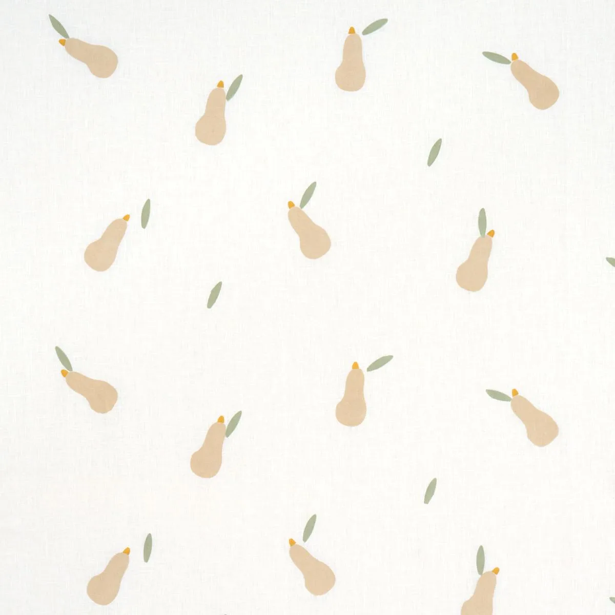 Schumacher 182391 Pears Hand Block Print Buff And Sage On White fabric swatch