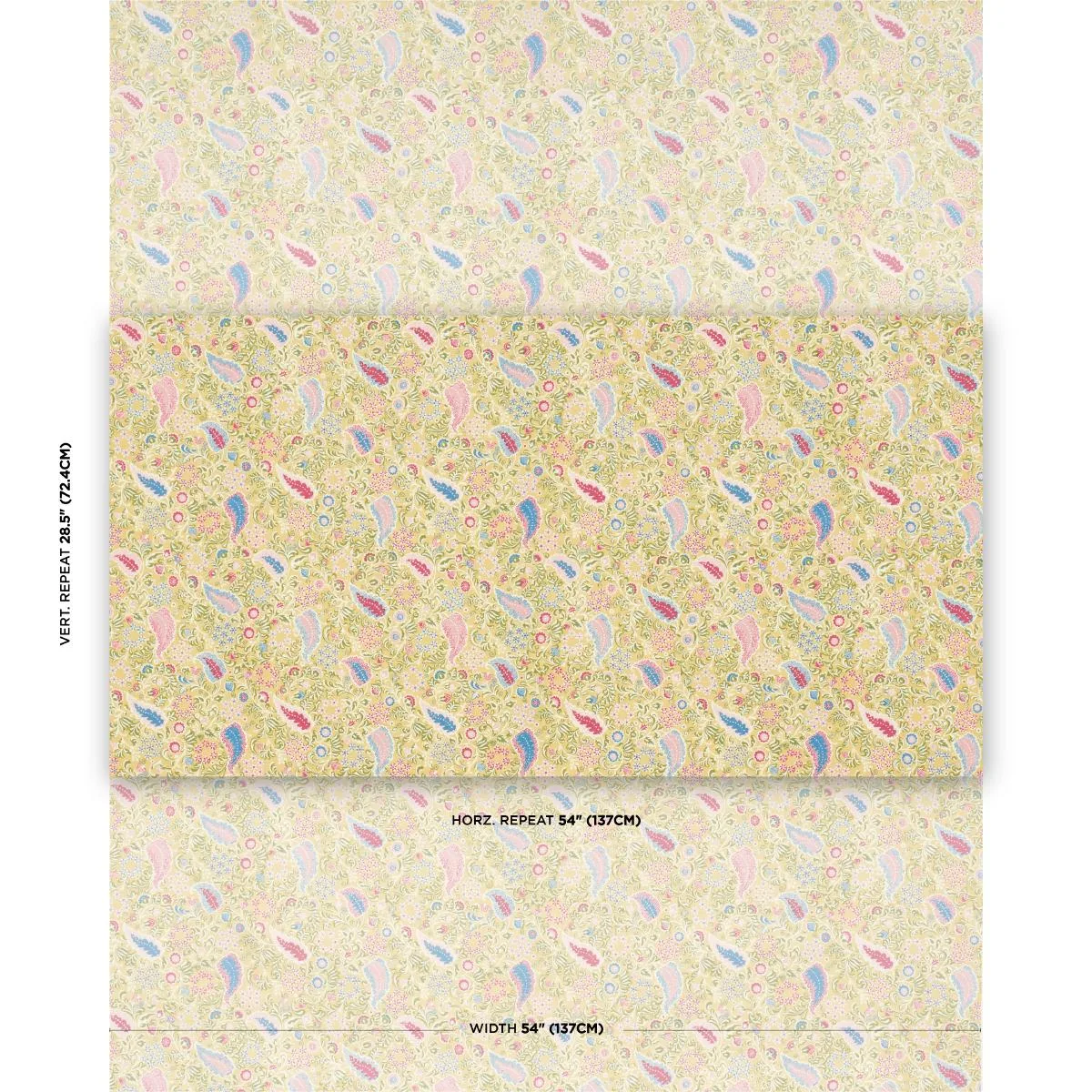 Schumacher 182431 Peggy Paisley Lemonade fabric swatch