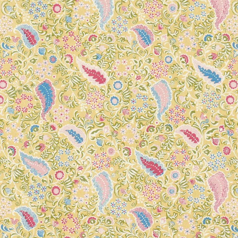 Schumacher 182431 Peggy Paisley Lemonade fabric swatch