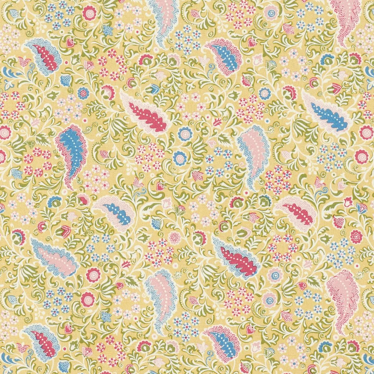 Schumacher 182431 Peggy Paisley Lemonade fabric swatch