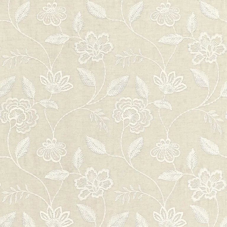 Schumacher 68761 Penelope Embroidery Linen fabric swatch