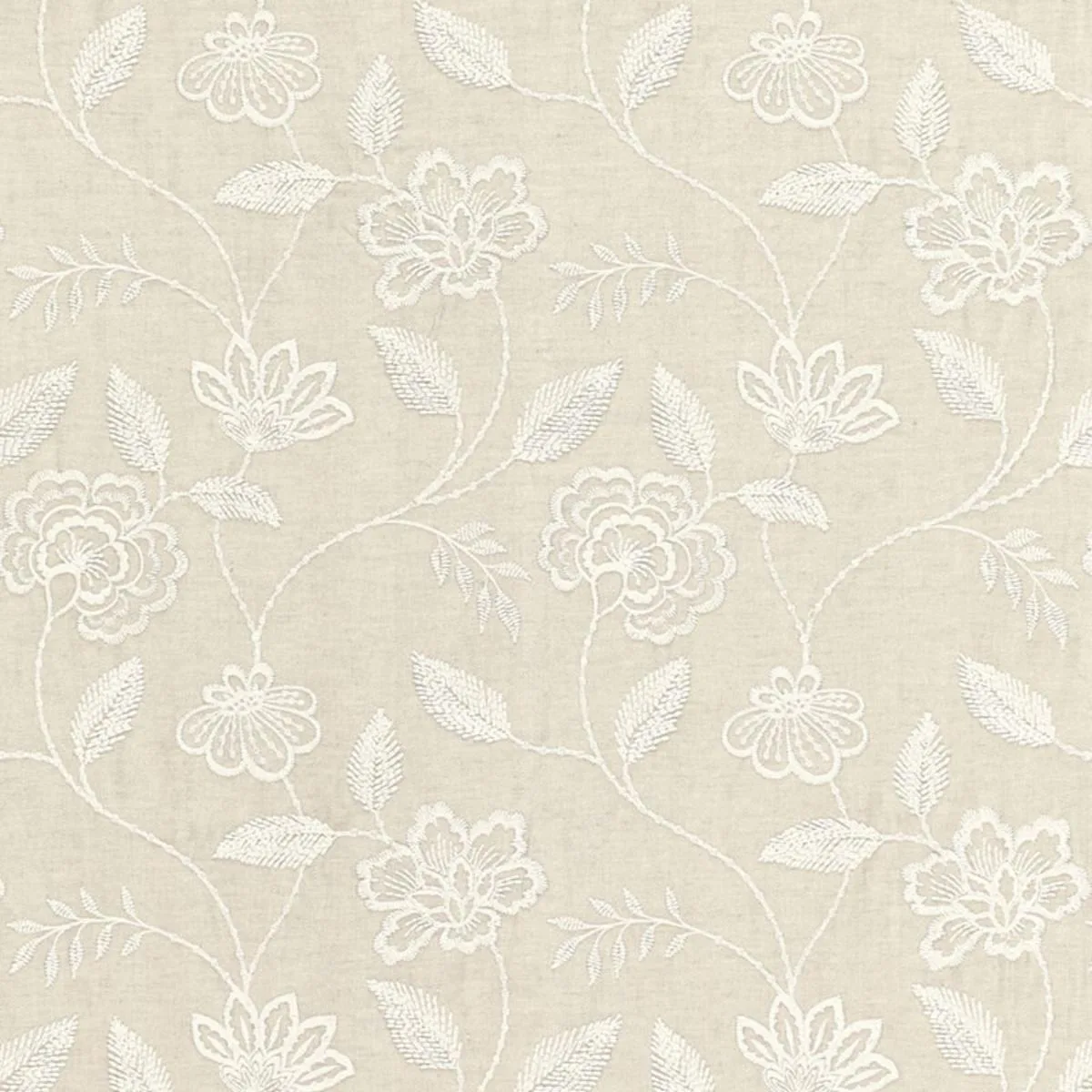 Schumacher 68761 Penelope Embroidery Linen fabric swatch