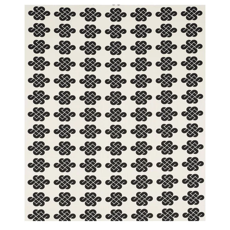 Schumacher 180030 Penelope Knot Black fabric swatch